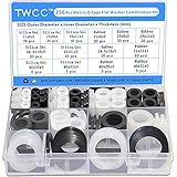 TWCC 256Pcs Plumbing Rubber Flat Washers Assortment Kit and Faucet Silicone O Ring Gasket Set,for...