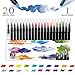 Produktbild Brush Pen Set Pinselstifte,AOBETAK 20 Aquarellstifte + 1 Wasserpinsel,Weiche und Flexible Nylonspitze,Kalligraphie-Stift pinselstifte für Malbücher,Wasserfarben,Anfänger,Künstler,Erwachsene,Kinder
