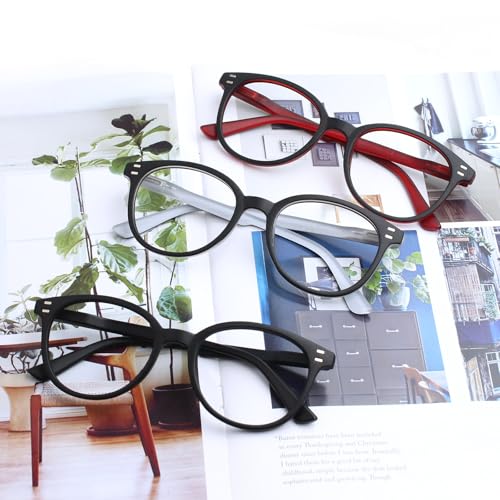 Image of 3 Pack Reading Glasses Spring Hinge Stylish Readers Black /Tortoise for Men and Women