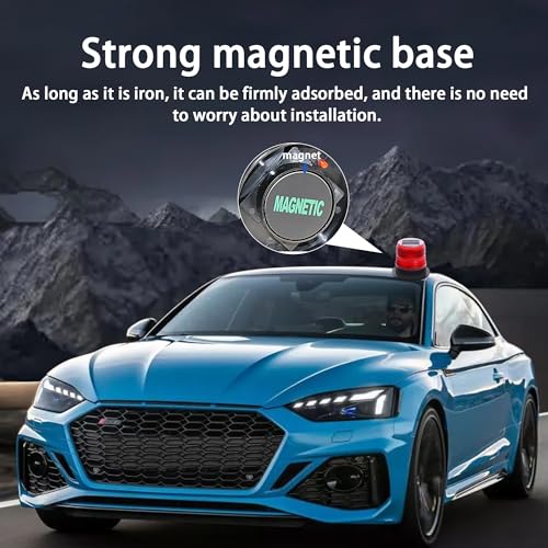Image of Solar Strobe Warning Light: Strong Magnetic Base Waterproof Traffic Light,Solar Safety Flashing LED Lamp for Construction, Traffic, Factory, Safety Sign, Crane Tower, Boat Navigation (Red)