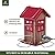 Kingsyard Cute Bird House Feeders for Outside, Hanging Metal Bird Feeder with 4 Ports, Outdoor Garden Yard Decorations for Cardinals Finches Chickadees Goldfinches & Sparrows Birds Watching