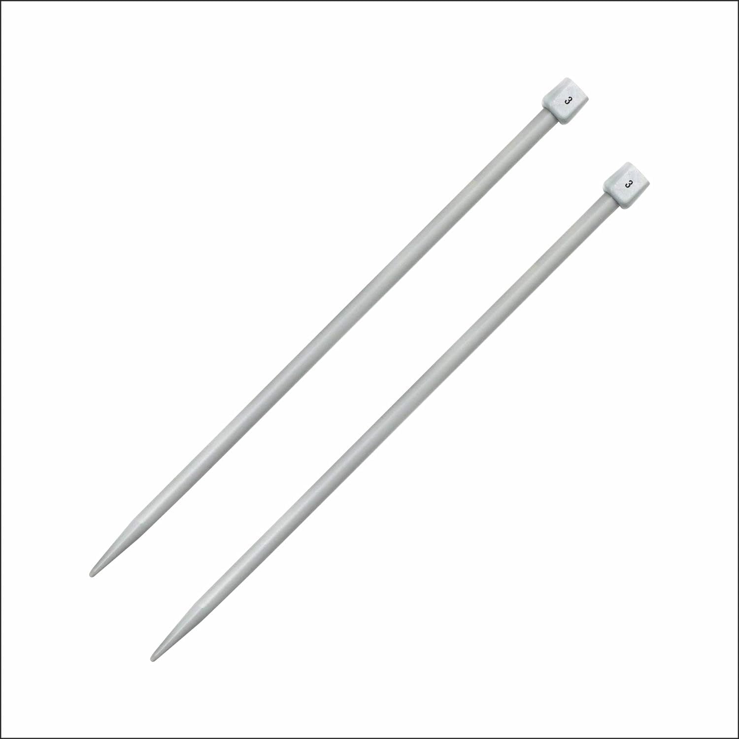Zeniso® Knitting Pin - Plastic, Crafting Knitting Weaving Pins, Round Blunt Yarn Needles, Used for Sweaters, Scarves, and Woolen Fabrics - Pack of 2, (12 Inches / 30cm, Size: 3 no.)-image-30