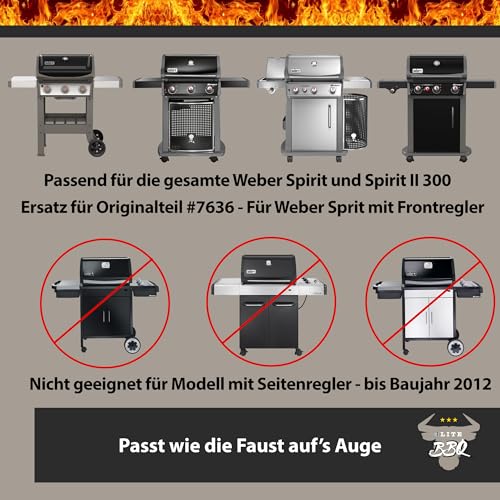 ELITE BBQ Aromaschienen passend für Weber Spirit 320, Flavorizer Bars Spirit 320, Flavorizer Bars, Aromaschienen Bar Edelstahl, Weber Flavorizer Bars Spirit 320, Weber Grill Spirit Ersatzteile