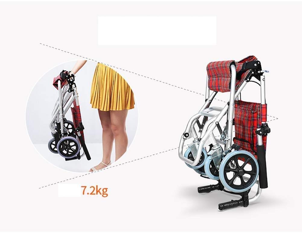 Macchina Per Lo Spostamento Della Sedia A Rotelle Mobile Confortevole All'Aperto Macchina Per Anziani Pieghevole Leggera Da Viaggio Portatile Per Scooter Semplice Super Leggero, Portatile