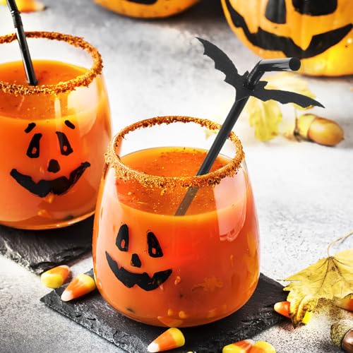 10 pitillos de plástico negro para fiesta de Halloween miniatura 4