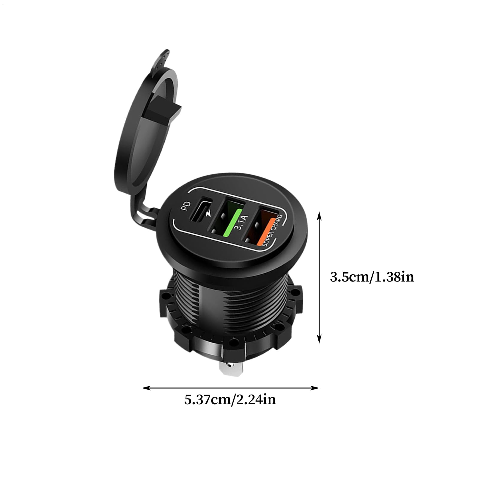 Caricatore Auto Per Telefono Adattatore Caricatore Auto 2 Porte | Adattatore Di Ricarica Portatile Per Telefono Per Camper Moto Yacht Viaggi Trasferte Campeggio Quotidiano