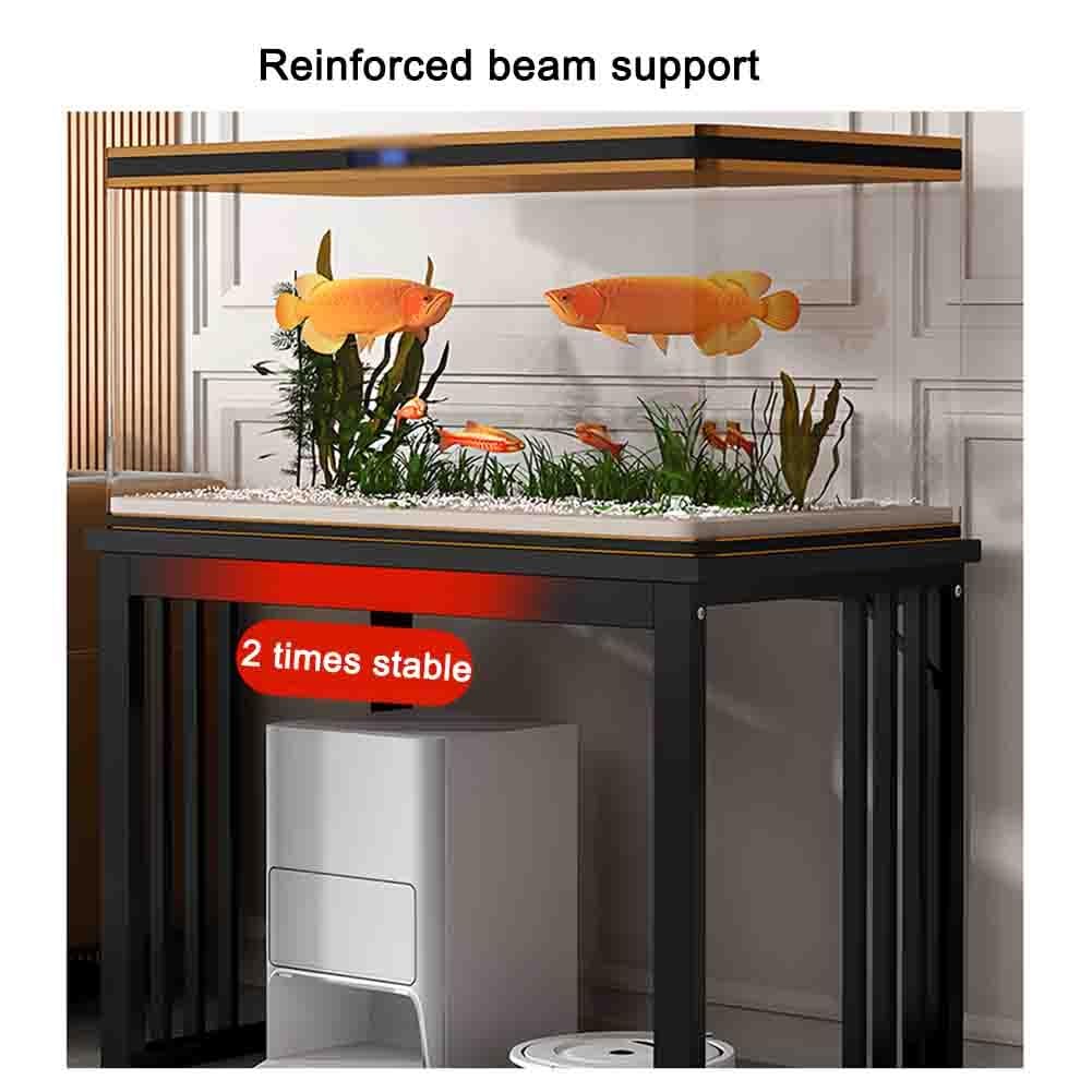 Support D'aquarium Robuste Avec Étagères En Métal, Support D'aquarium Multifonctionnel Pour La Maison, Table D'appoint Avec Rangement, Pour Salon, Chambre À Coucher, Cuisine, Bureau(Gold,90x40x70 cm)