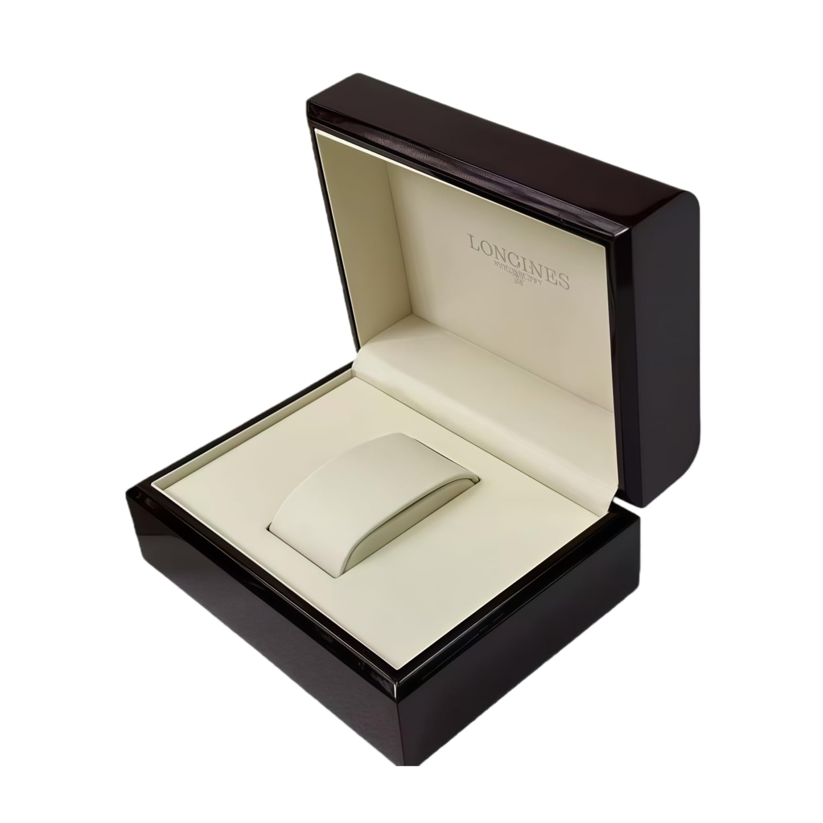 Caja Reloj Cuadrada Compacta Acabado Madera Azul Oscuro Almacenamiento Ahorro Espacio Crema para Longines La Grande Classique