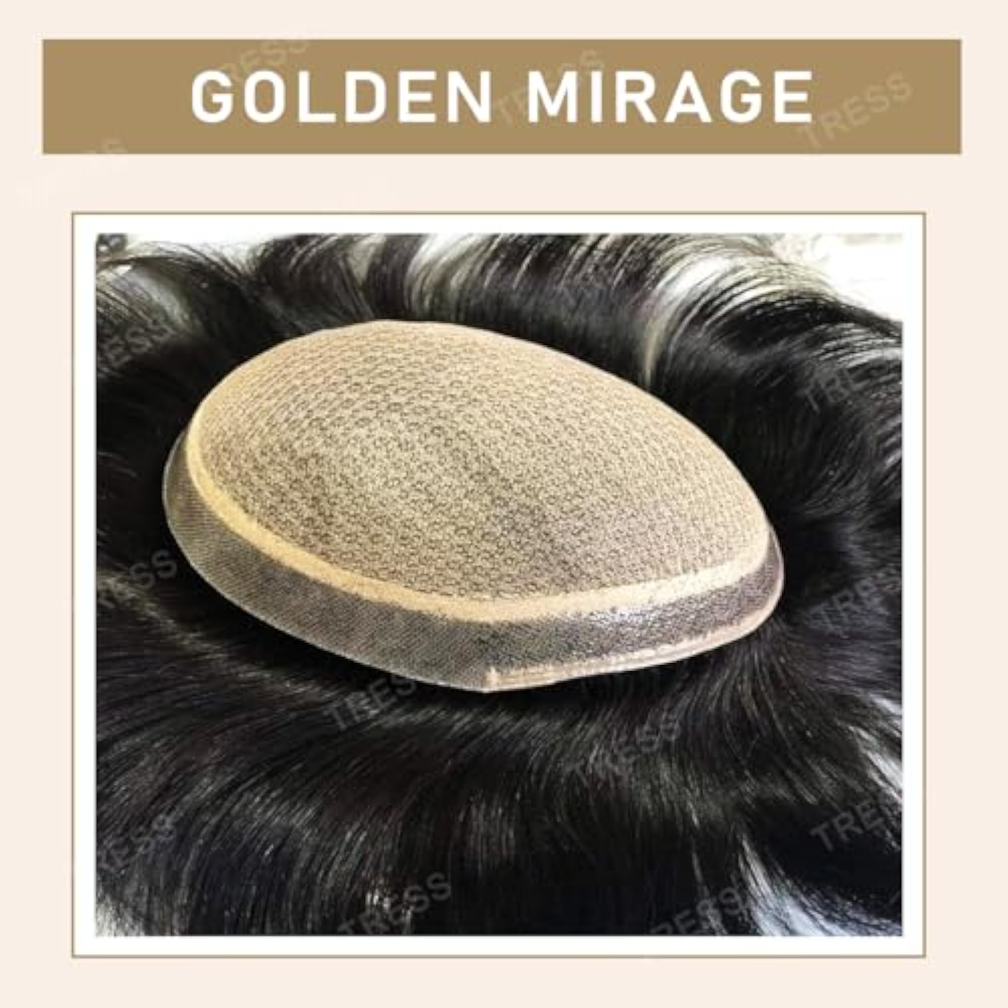 Men's Premium Natural Black Hair Patch, 100% Human Hair