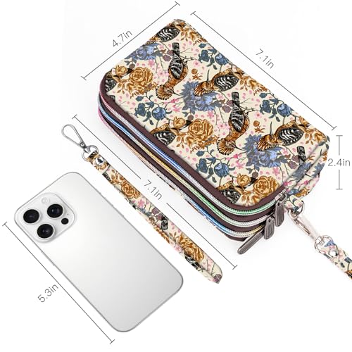 Image of BIAOTIE Large Capacity Wristlet Wallet - Women Printed Nylon Waterproof Handbag Clutch Purse