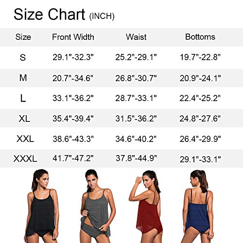 ZNCMRR Women's Stripe Tankini Top Bikini Swimwear with Brief Plus Size (XXX-Large, Light Blue) - Thumbnail 6
