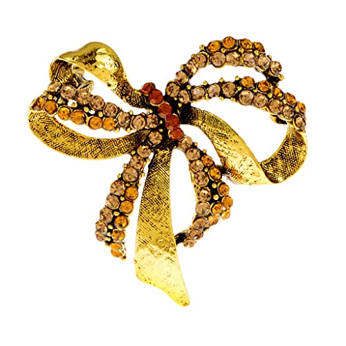 Broche nœud vintage or et strass cadeau élégant pour fête des mères