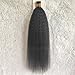 Forawme Kinky Straight I Tip Hair Extensions 100 Remy Human Hair Keratin Stick Tipped Hair Extensions Cold Fusion Hairpiece #1B Black 20 Inch 100g/pack 1g/strand