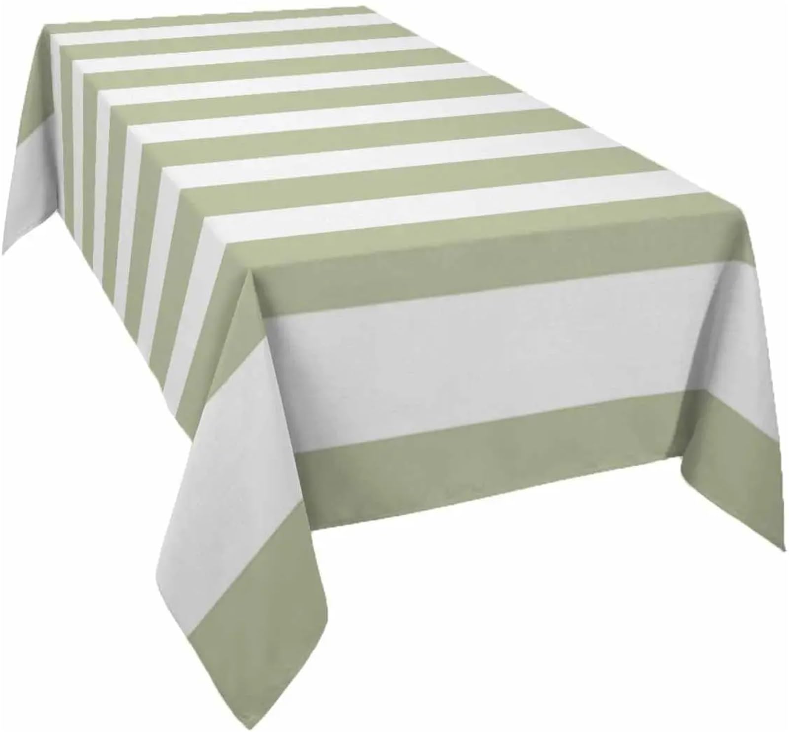 FonHNDG Striped Tablecloth Stripe Rectangle Tablecloth Holiday Party Decor White Geometric Pattern Table Cloths Kitchen Dining(Green,140x180cm)