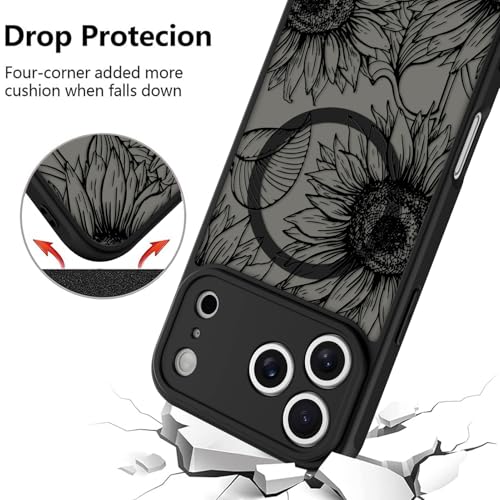 Fiyart Designed for iPhone 17 Pro Max Case Matte Flowers Design 6.9"-Black by Fiyart - Used condition - Image 6