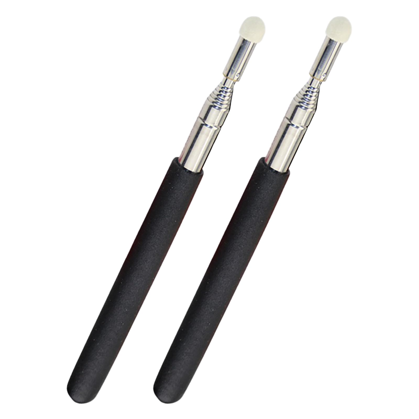Dumero 2 Pack Telescopic Teaching Pointers, Black Felt Tip Presenter Pointer for Infrared Whiteboards Only, Extendable Classroom Hand Pointer for