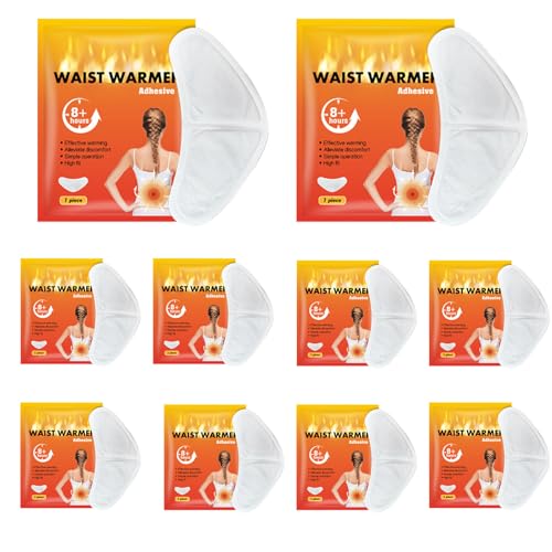 Parches adhesivos de calor – Calentador de cintura autocalentable, 10 almohadillas térmicas portátiles para cuello y hombros, del dolor, fácil de usar, parches de calor para cintura, cuello