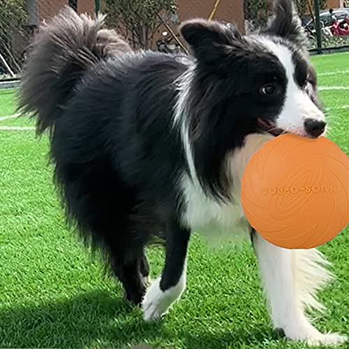 2Pcs Dog Frisbee, Frisbee Dog Toy, Dog Frisbee Indestructible, 7 Inch Flying Saucer Frisbee Dog Toy, 100% Non-toxic Rubber Frisbees, Dog Frisbee for Natural Rubber Training Pet Chew Toy(Green, Orange) - Image 6