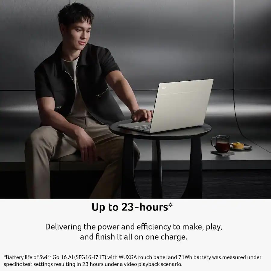 Image of Acer Swift Go 16 AI Copilot+ PC Laptop, 16 inch 2K OLED Touchscreen, Intel 8-core Ultra 7 355(>Ultra 9 288V), 32GB LPDDR5X, 1TB SSD, Backlit KB, Wi-Fi7, Thunderbolt 4, w /Stylus, Win11PRO