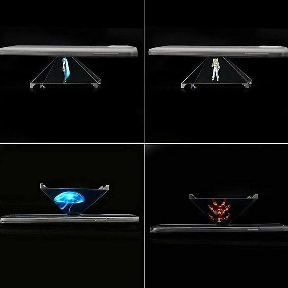 Generic 1 Pz 3D Ologramma Display Piramide 3D Olografico Proiettore Video Piramide Stand per Smart Cellulare, Display di prodotti, Personaggi Animati, Intrattenimento Personale