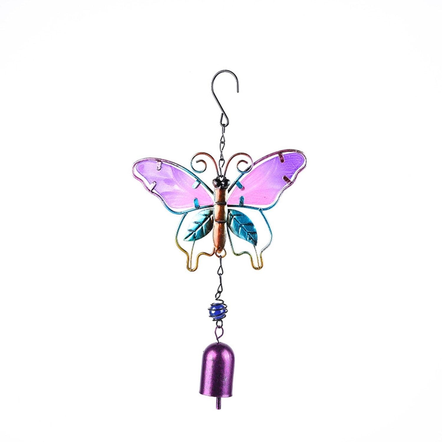 Wind Chime Butterfly Colorful WindChimes Creative Painted Metal Decoration Wind Chimes For Outdoor Home Decor Windchime(Lila,Bell)