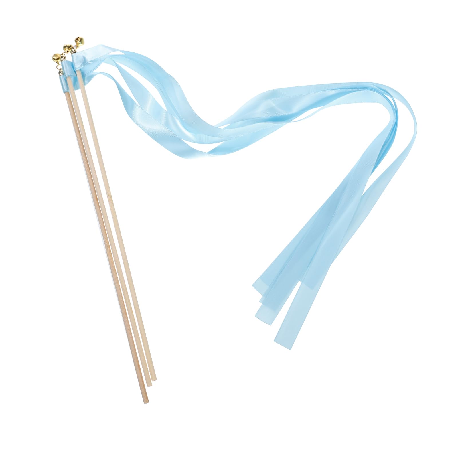 sourcing map 30Pcs Wedding Party Ribbon Streamers Sticks for Wedding Party Celebration Sky Blue