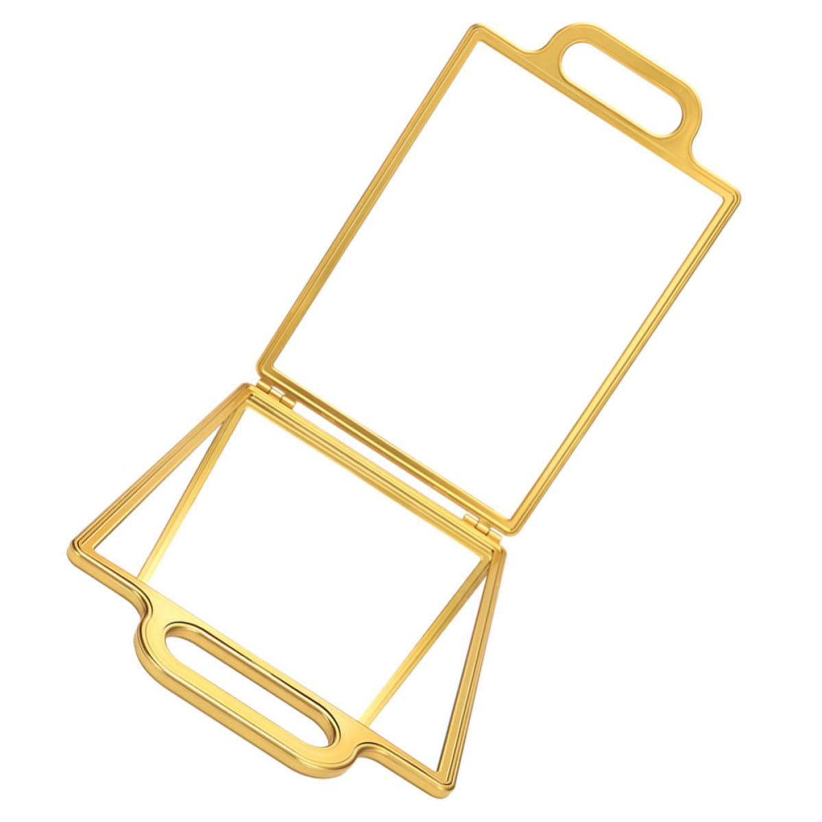KICHOUSE Specchio per Parrucchiere Doppia Faccia Pieghevole Oro con Design Leggero e Supporto a Mani Libere per Trucco e Cura Personale