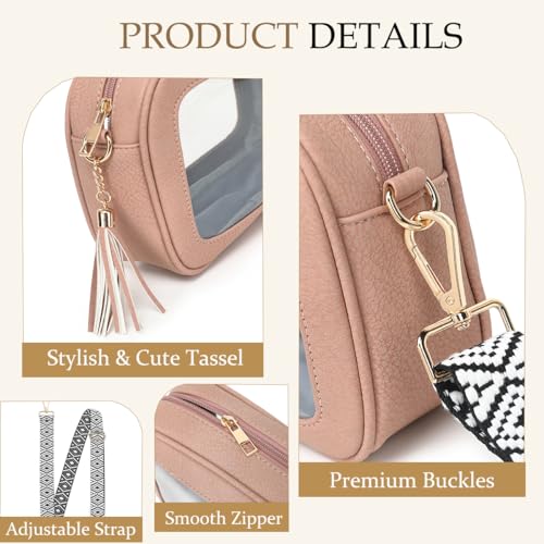 Image of LOXOMU Clear Crossbody Bag Stadium Approved - Waterproof Clear Purses for Women Stadium Bag with Adjustable Guitar Strap | Stadium Approved