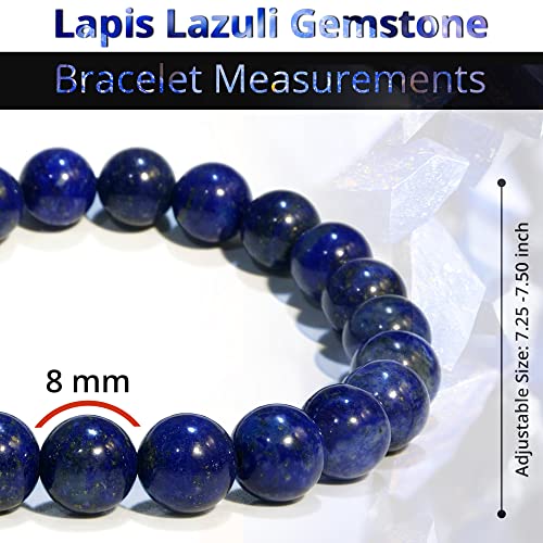 Image of ANAYA AGATE Healing Crystal Bracelet for Women and Men - 8mm Round Beaded Bracelet for Men and Women - Unisex Stretchy Gemstone Bracelet for Healing and Protection