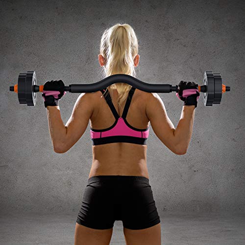 BOSWELL Adjustable Weights Barbell Dumbbells Set, 22 lbs 3 in 1 Non-Slip Neoprene Hand with Connecting Rod for Adults Women Men Workout Fitness,Home Gym Exercise Training Equipment YA022 - Thumbnail 6