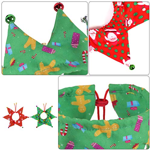 Coleira de Natal para animais de estimação com sinos - colar ajustável (boneco de gengibre verde + P