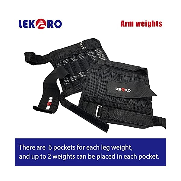 LEKARO-45LB-Adjustable-Weighted-Vest-Set-with-Arm-Weights-and-Leg-Weights-Weight-Training-Workout-Sut-Fitness-Boxing-Jacket-Wrist-Weights-Ankle-Weights-Including-Weights-100-steel-plates Adjustable Weighted Vest Set with Arm Weights and Leg Weights, Weight Training Workout Set, Weights Jacket & Wrist Weights & Ankle Weights (Including Weights: 96-100 Steel Plates)