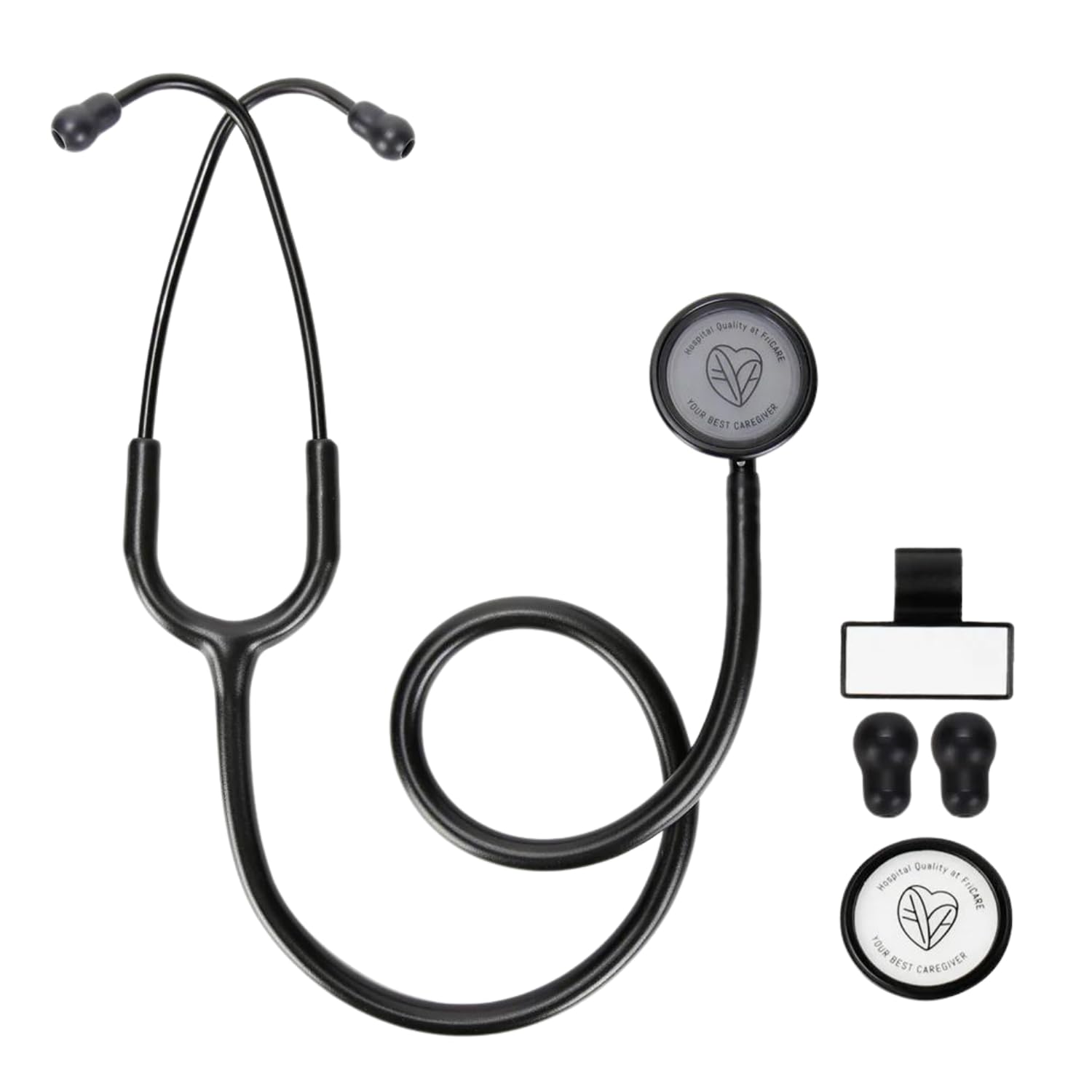 fri-care FriCARE Professional Stethoscope, Stainless Steel Dual Head Stethoscope for Doctors, Nurses, Medical Students, Comfortable Fit, Lightweight, Flexible Latex Free Tube (24-Inches) (Grey)-picture-18