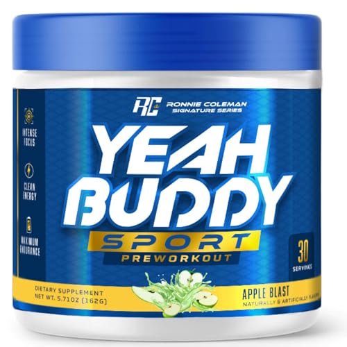 Ronnie Coleman Signature Series New Pre Workout Powder for Women & Men, Preworkout with Amino Acid Beta Alanine, L Citrulline, Caffeine for Energy Support, Endurance & Focus, Apple Blast, 30 Serving