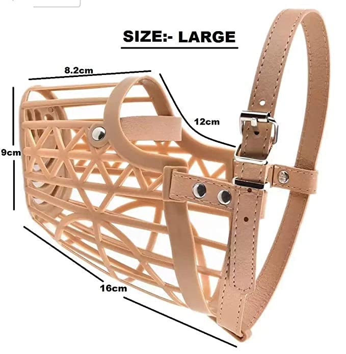 Image of Dog Mouth I Cover Muzzle I Bite Guard with I Adjustable Handy I Strap Collar for Dog I (Muzzle Size-7)