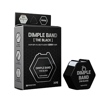 Medical Research DIMPLE BAND THE BLACK Hydrocolloid Skin Patch | Waterproof & Flexible Skin Cover | Discreet Transparent Adhesive | 78x18mm | 20 Count