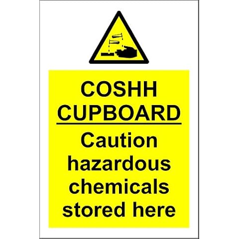COSHH Cupboard Safety Sign - Self Adhesive Vinyl 150mm x 200mm Cover