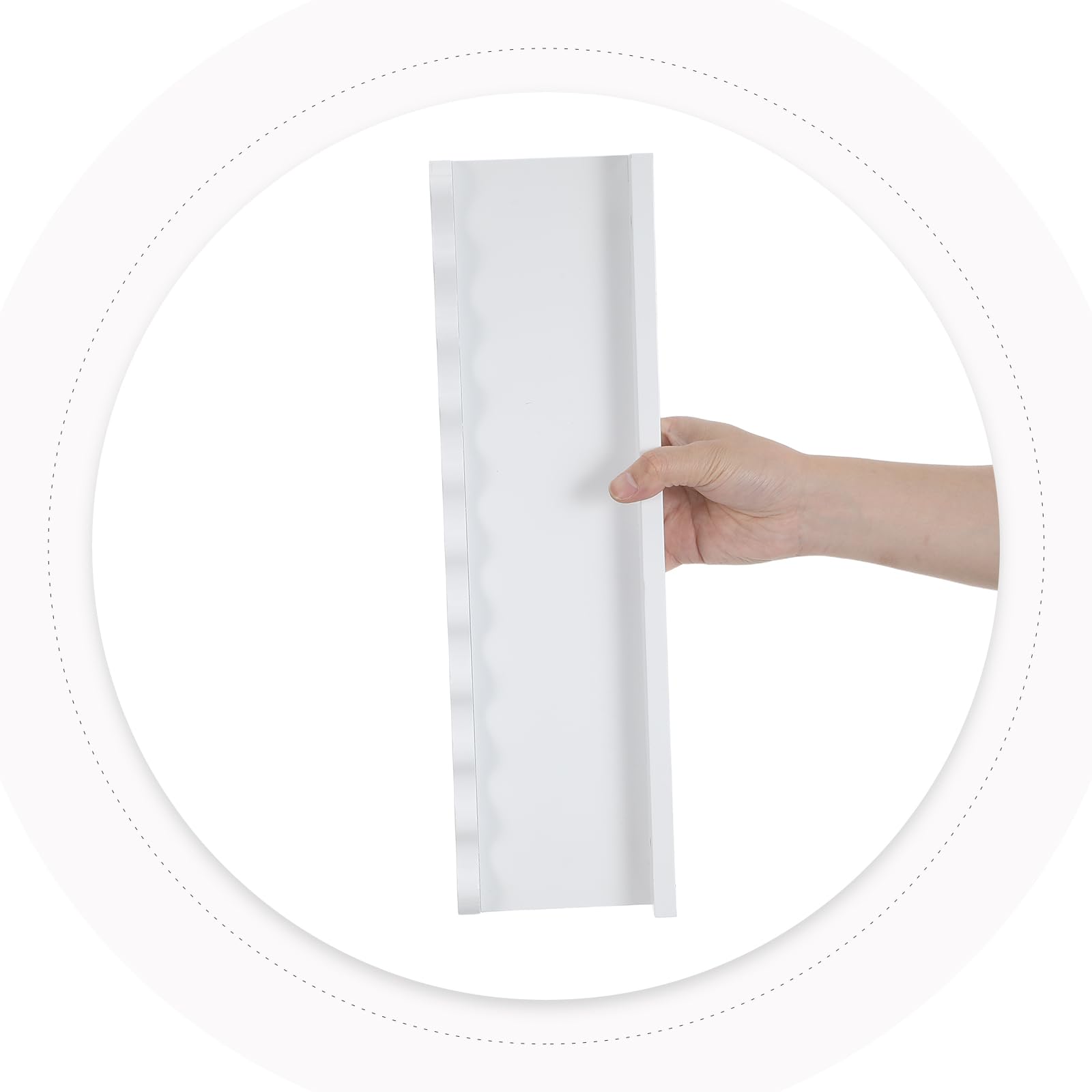 Generic 2 Szt. Szt Białe Drewniane Półki Ścienne Do Pokoju Dziecięcego Regał Książki dla Niemowląt Wiszące Półki z Falowanym Brzegiem Do Przechowywania Zabawek i Książek Pokoju Malucha