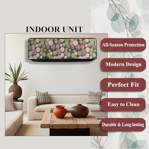 Image of Split AC Cover Combo Set 1.5 Ton | Indoor Outdoor Waterproof & Dustproof Protection | Durable, Breathable Fabric | These Covers Help Maintain Airflow | Multiple Polka