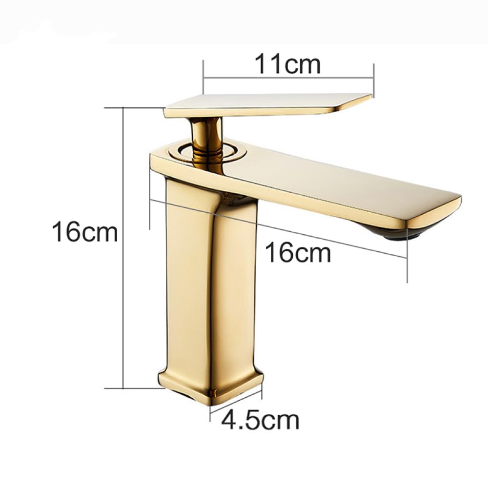 Grifo de lavabo de latón dorado blanco, grifo mezclador de lavado de agua fría y caliente para baño, grifo cromado monomando, grúa, negro