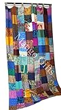 Mango Gifts India Old Sari Saree Patchwork Multicolor Boho Curtain Door Drape