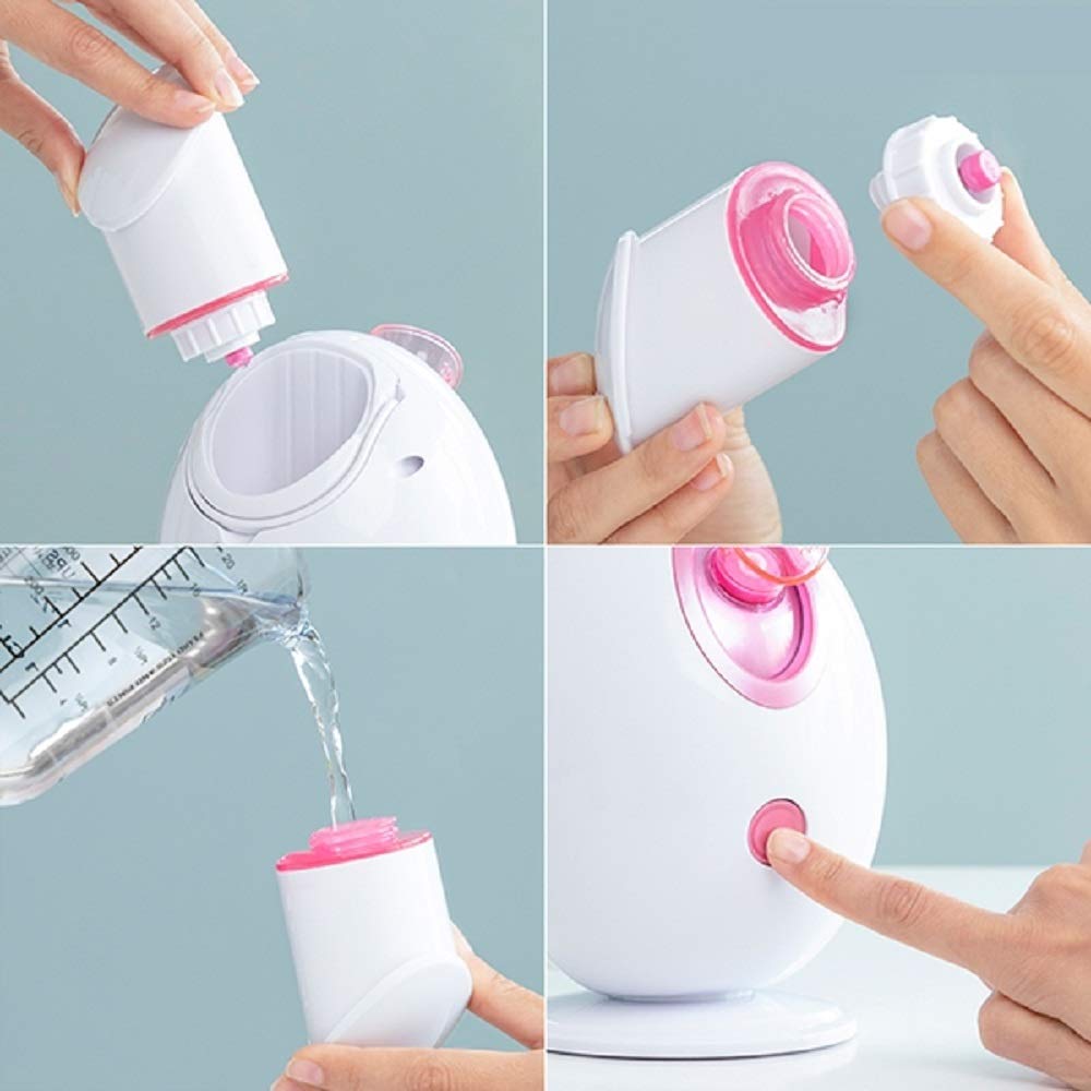 InnovaGoods® Sauna facciale elettrica Moistpa, pulisce, idrata e tonifica la pelle, dotata di funzione sauna facciale, vaporizzatore, luce LED e design elegante, ideale per la cura del viso.