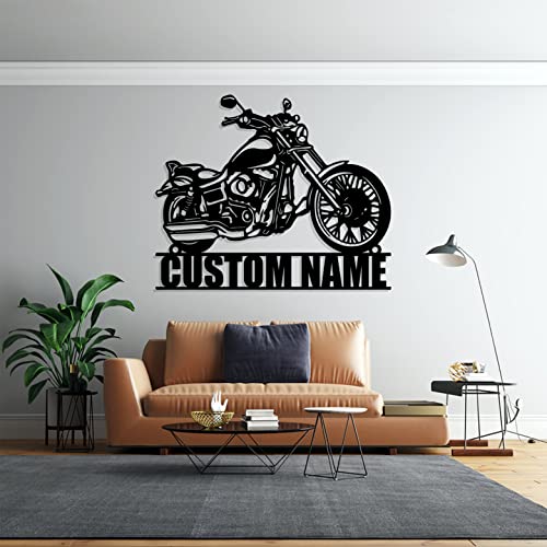 Goodqueen Custom Motorcycle Metal Wall Art, Personalized Motocross Metal Sign, Custom Garage Sign For Wall Decor, Last Name Metal Signs For Home, Personalized Motorcycle Art, Gift For Men 12Inch #TOP5