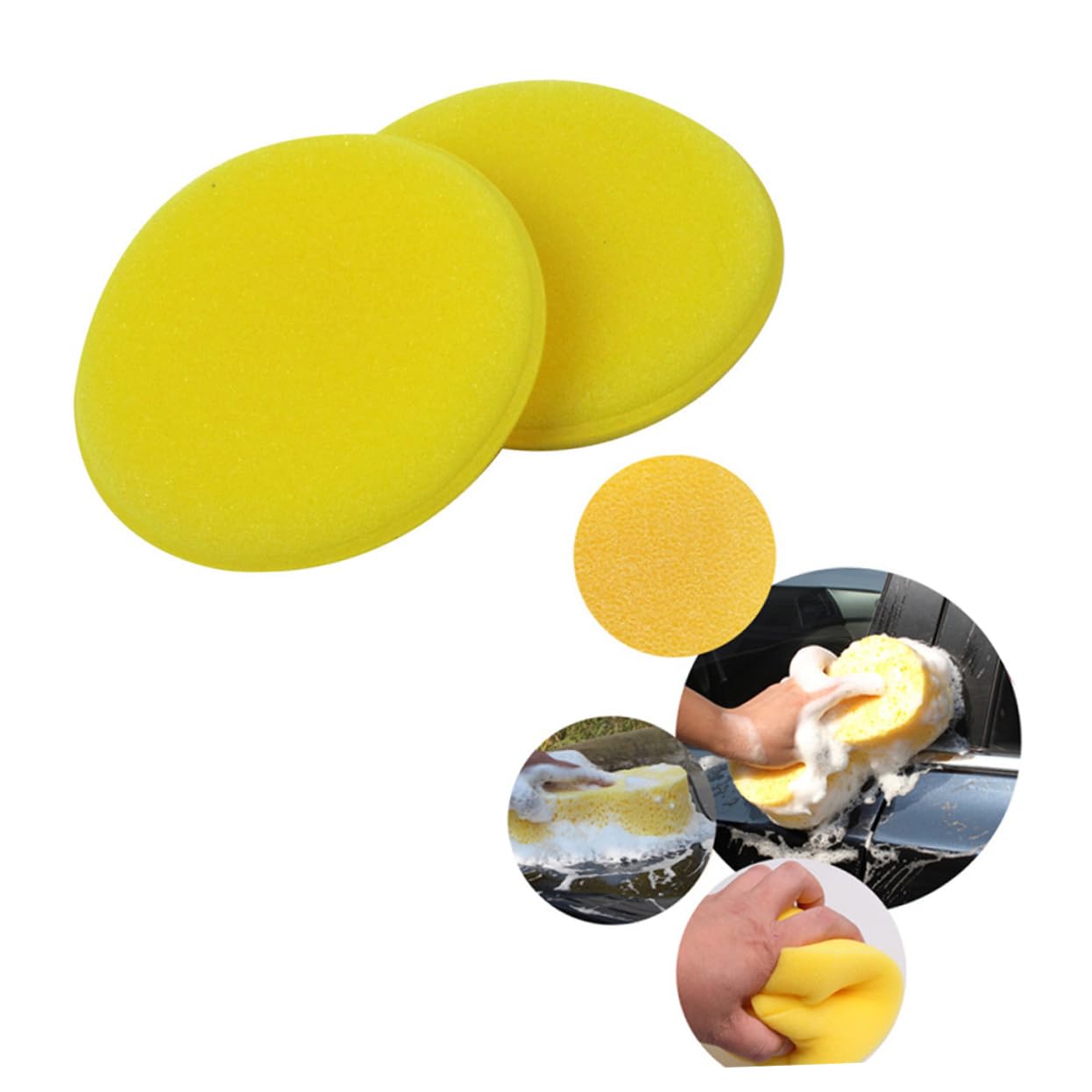 Mikinona 48 Pcs Almohadilla de Cera para Coche Almohadilla para Encerar Automóviles de Limpieza Redonda Pulido y Abrillantado sin Dañar Superficies
