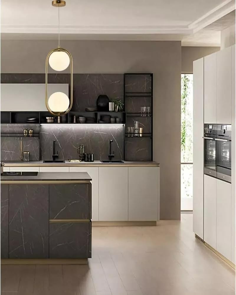 Lampadario a sospensione 2 sfere g9 sfera color bianco lampada bronzo a33