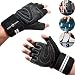 NH Weight-Lifting Workout Gloves with Wrist Wraps | Gym Crossfit Fitness Training Hand Grips Accessories | Support Power Weight Lifting, Rowing, Pull Up for Men & Women (Black, L)