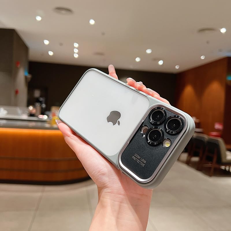 Shockproof Clear Case for iPhone 15 Pro Max | Camera Lens Protection | Slim Transparent Soft TPU Bumper | Anti-Yellow | Flexible Scratch Resistant Protective Cover – Grey