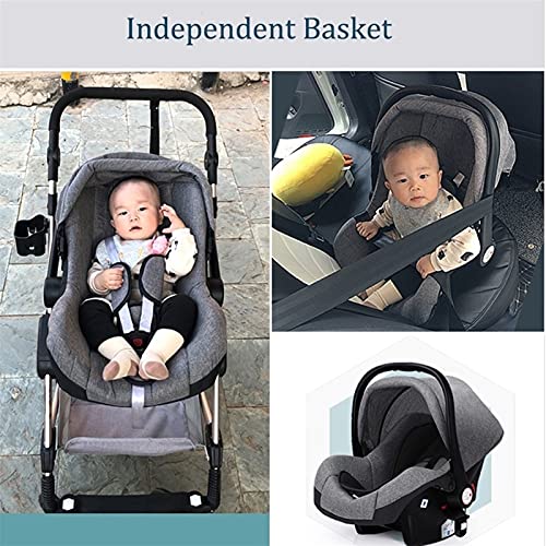 Lichtgewicht kinderwagen, 3 in 1 verstelbare hoge weergave converteerbare omkeerbare bassinet kinderwagen for baby & peuter vouwen pasgeboren vervoer met kinderwagen - Afbeelding 3