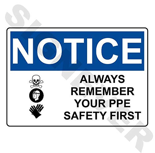 SIGN EVER Safety First Notice Information Printed Sign Sticker for ...