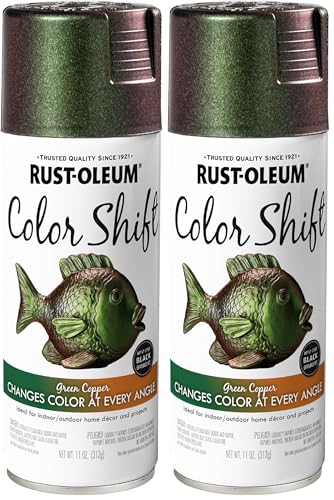 Image of Rust-Oleum 372478 Specialty Color Shift Spray Paint, 11 oz, Green Copper (Pack of 2)